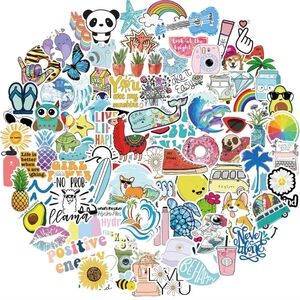 100 Colorful Sticker Pack for decor laptop phone mug luggage cup